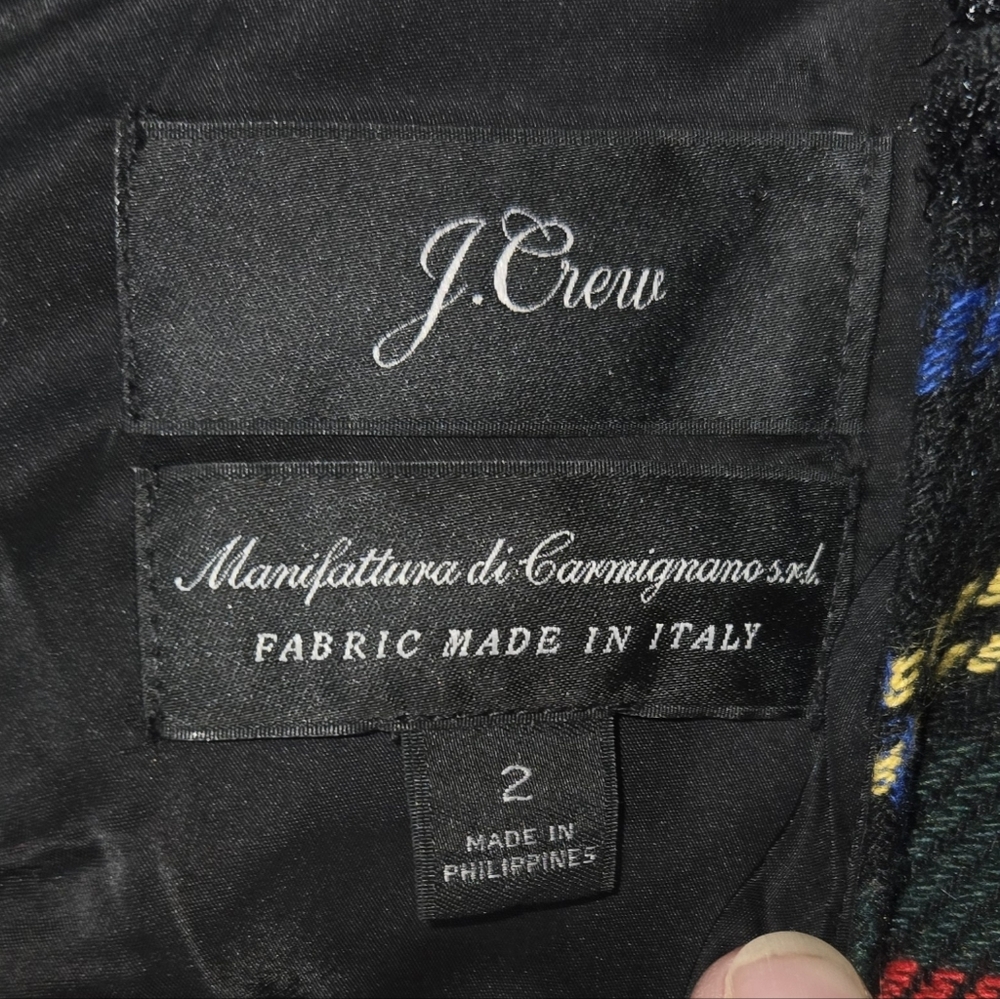 J Crew Sheath Lurex Stewart Tartan Mini Lined High Neck Christmas/Holiday Dres… - Picture 3 of 4